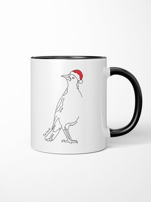Australian Magpie - Christmas Edition Ceramic Mug