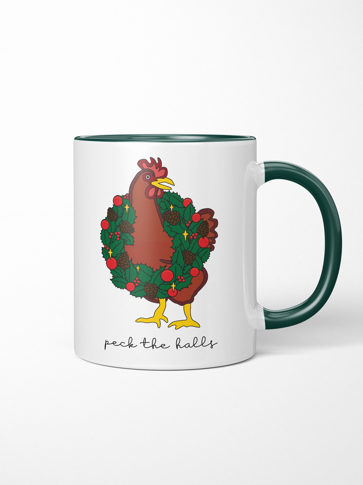 Peck The Halls Ceramic Two Tone Mug