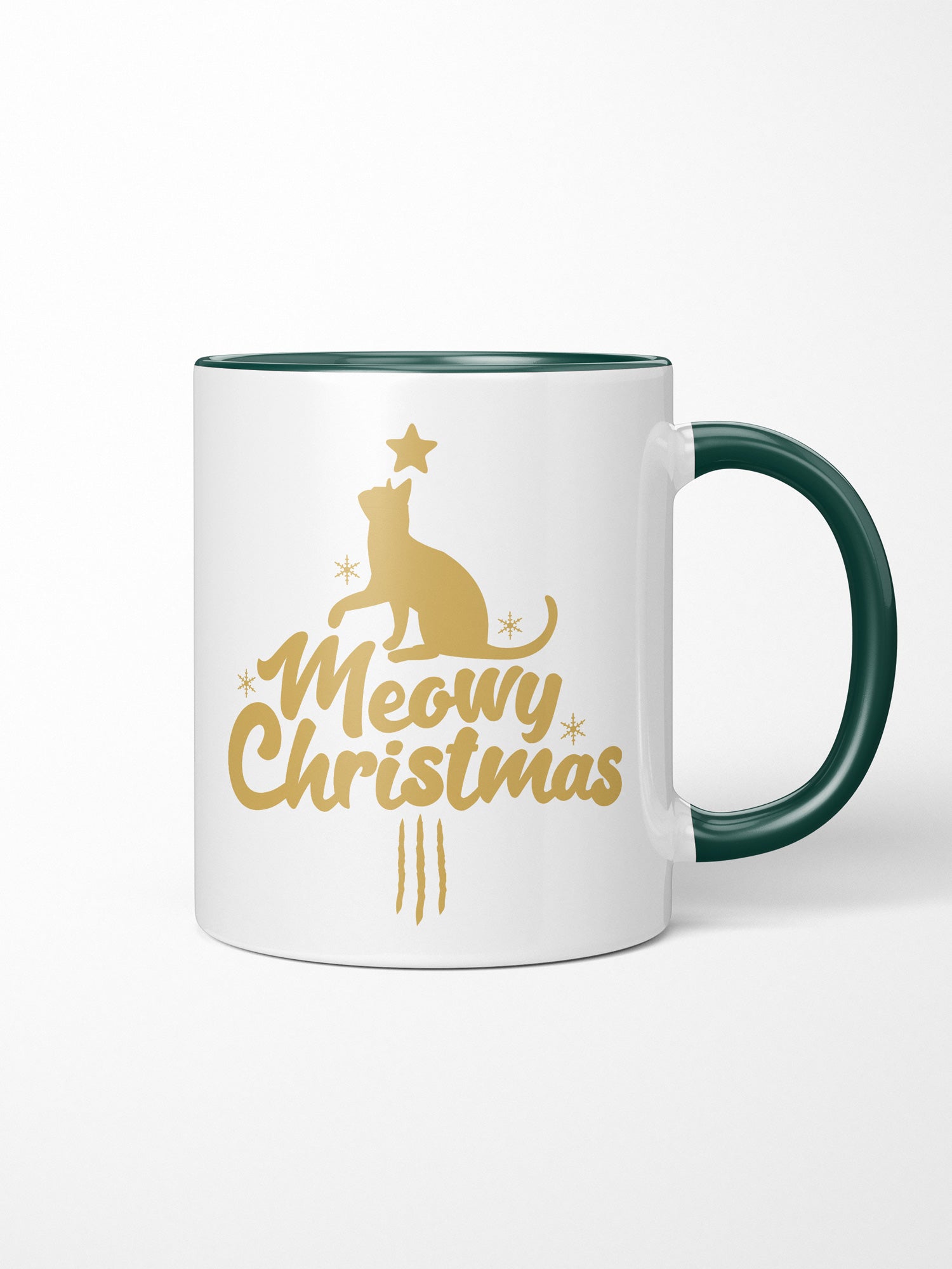 Meowy Christmas Ceramic Two Tone Mug