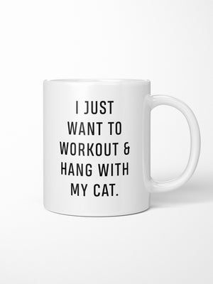 Workout & Hang With My Cat Ceramic Mug