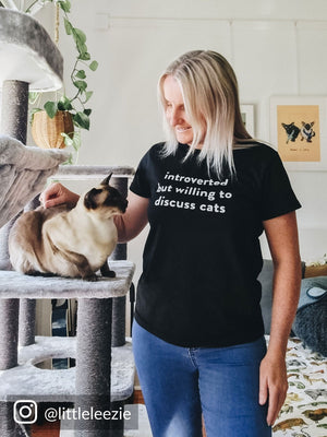 Introverted But Willing To Discuss Cats Ava Women's Regular Fit Tee