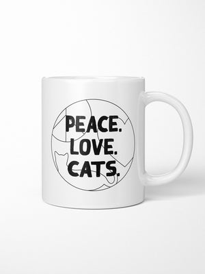 Peace. Love. Cats. Ceramic Mug