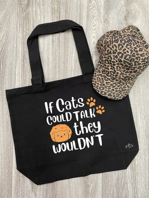 If Cats Could Talk They Wouldn't Cotton Canvas Shoulder Tote Bag