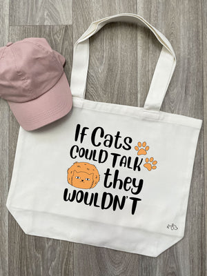 If Cats Could Talk They Wouldn't Cotton Canvas Shoulder Tote Bag