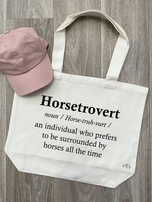 Horsetrovert Cotton Canvas Shoulder Tote Bag