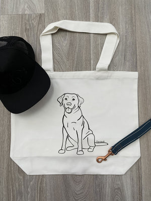 Labrador Cotton Canvas Shoulder Tote Bag