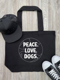 Peace. Love. Dogs. Stella Tote Bag